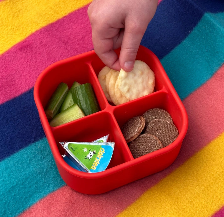 Pick Box Snack - 4 Compartment Square Silicone Snack Box