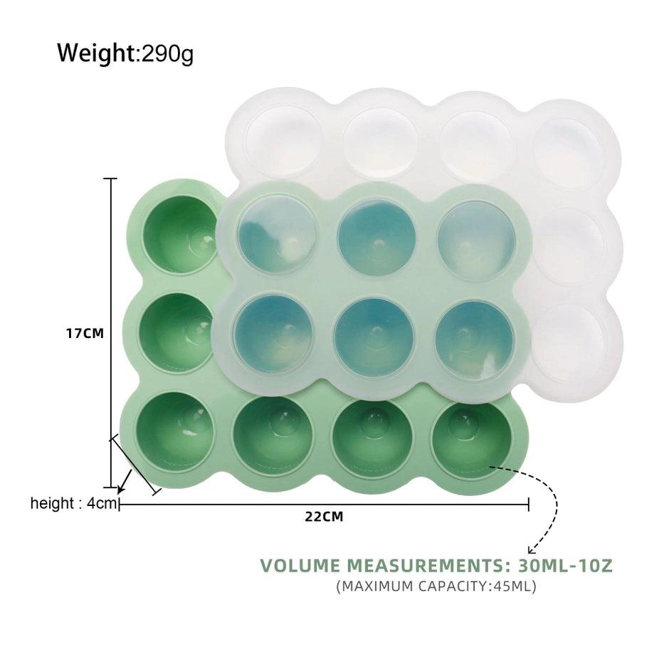 Silicone  Meal Prep Freezer Tray with Lid