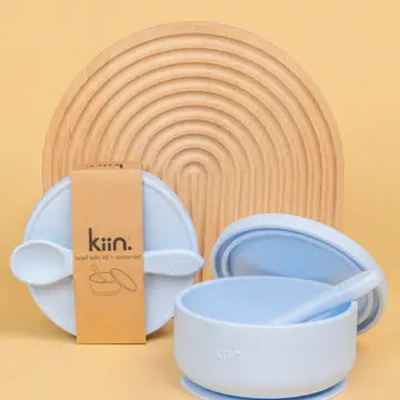 Silicone Suction Bowl with Lid + Spoon Set