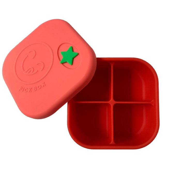 Pick Box Snack - 4 Compartment Square Silicone Snack Box