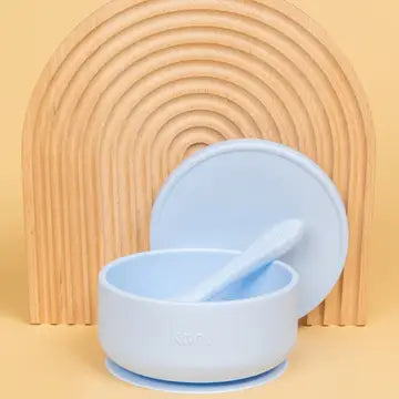 Silicone Suction Bowl with Lid + Spoon Set