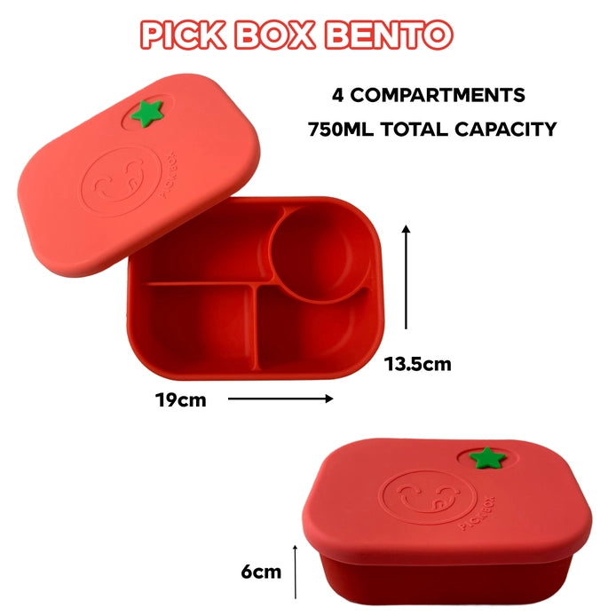 Pick Box Bento - 4 Compartment Silicone Lunch Box