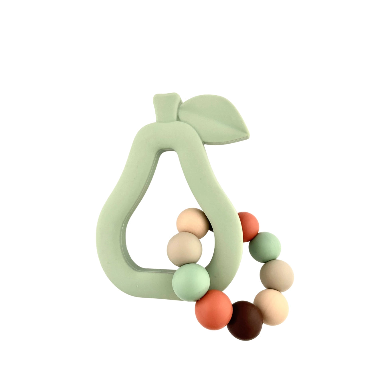 Silicone Pear with Ring Teether Duo