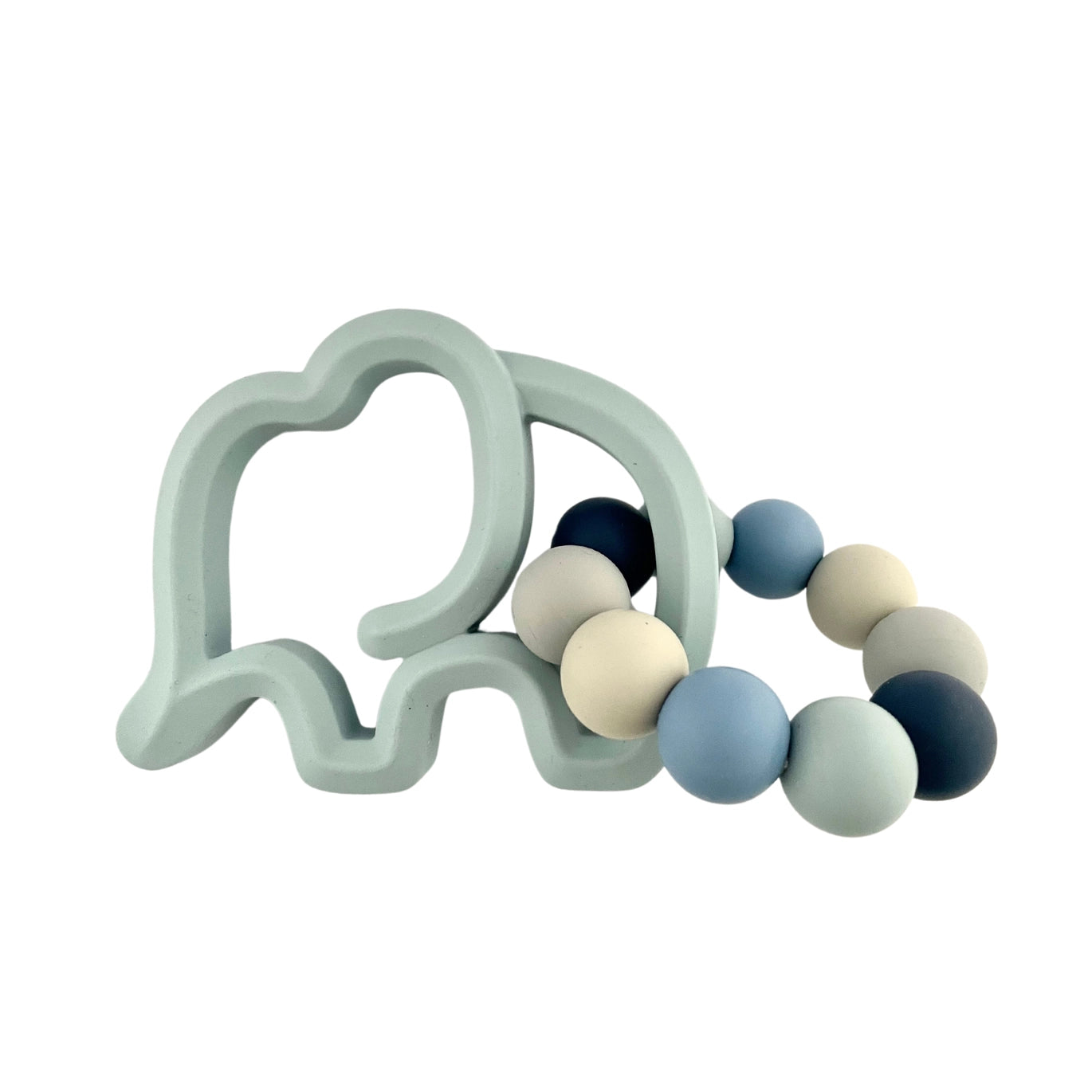 Silicone Elephant with Ring Teether Duo