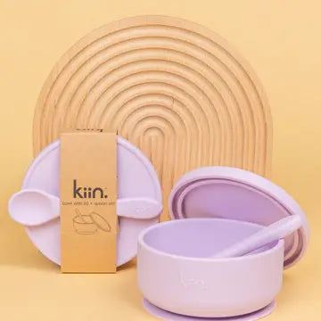 Silicone Suction Bowl with Lid + Spoon Set