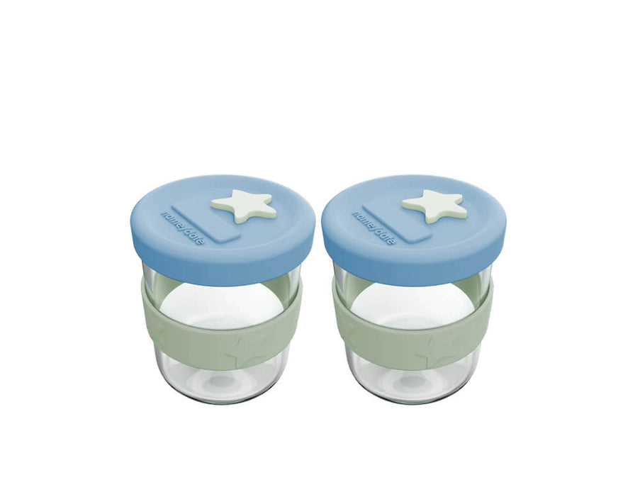 Silicone & Glass Baby Food Storage 2PK-180ml