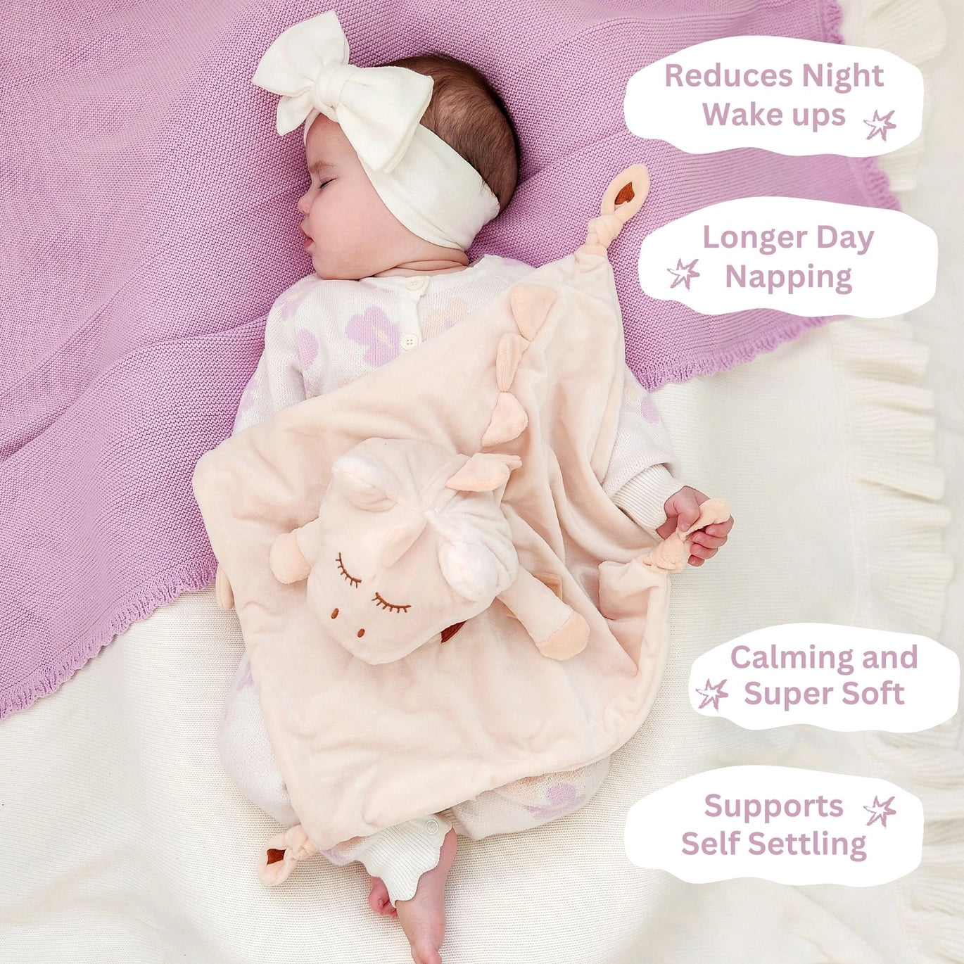 Schnorglesaurus- Lullaby & Pink Noise Sleep Comforter. Peaches