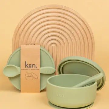 Silicone Suction Bowl with Lid + Spoon Set