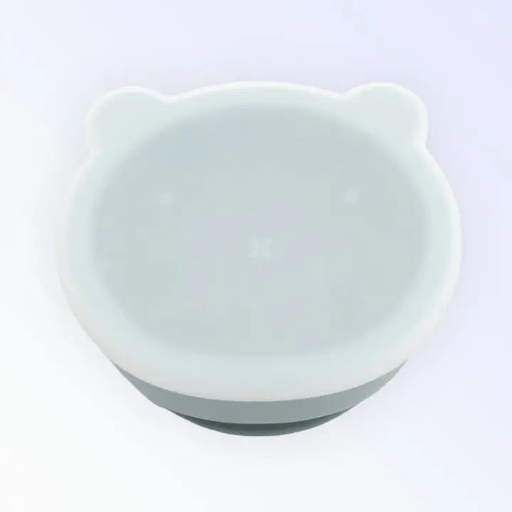 Silicone Suction Bear Bowl with Lid