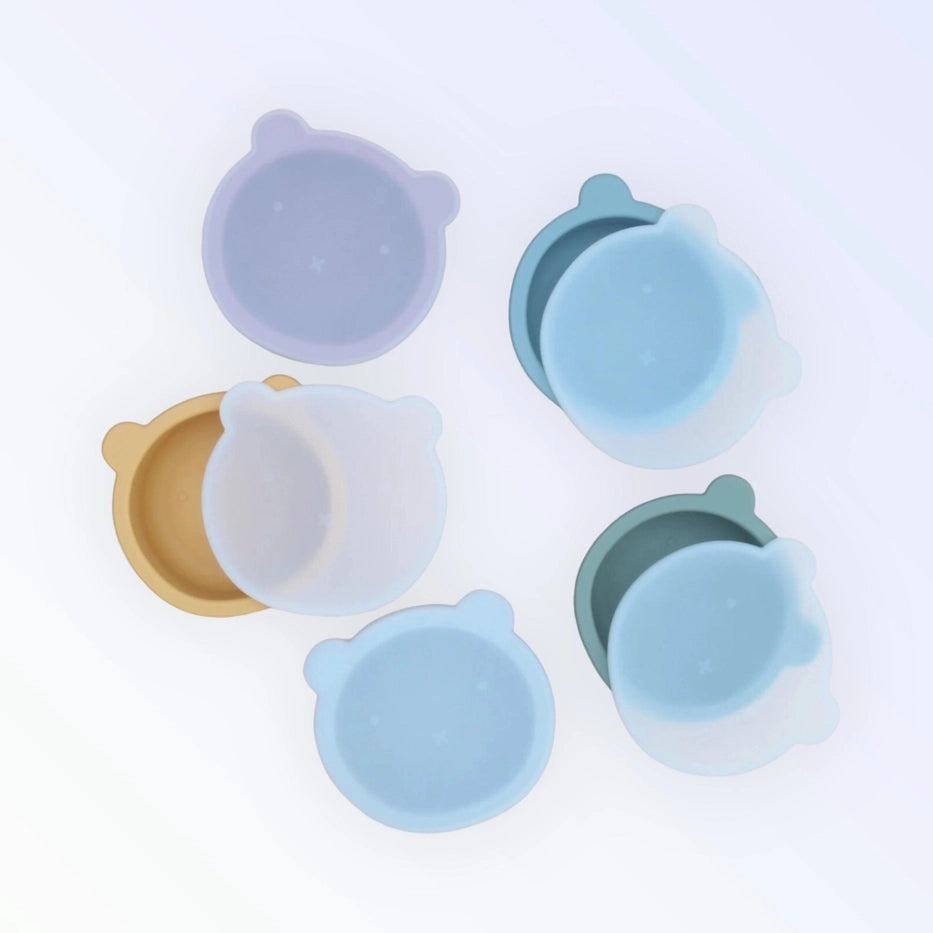 Silicone Suction Bear Bowl with Lid